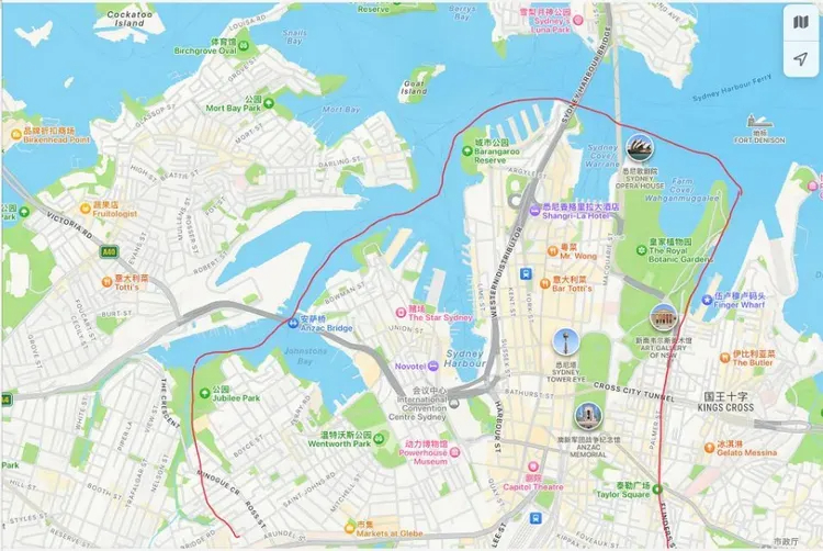 sydney hotel transfer map